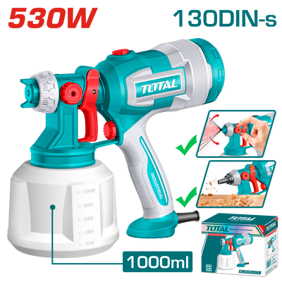 TOTAL Electric Spray Gun 530W with 1000ml Container (TT4506)