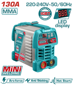 TOTAL Inverter MMA Welding Machine 130A – IGBT Welding Machine with Accessories (TW213049)