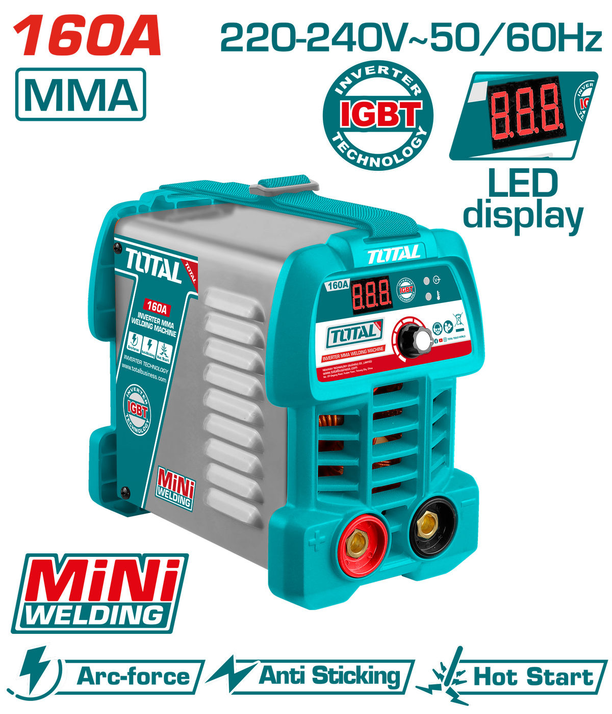 TOTAL Inverter MMA Welding Machine 160A - IGBT (TW216049)