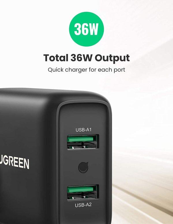 UGREEN CD161 USB Fast Charger EU -Black