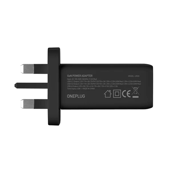 Momax One Plug GaN 65W Triple Output Fast Charger - Black