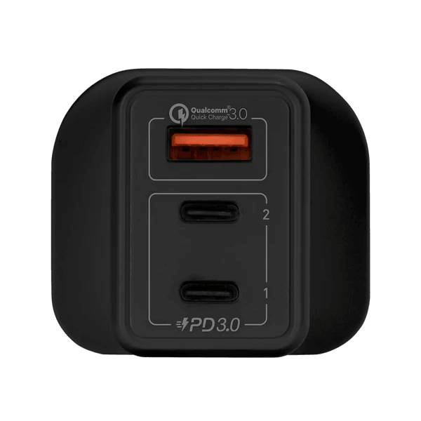 Momax One Plug GaN 65W Triple Output Fast Charger - Black