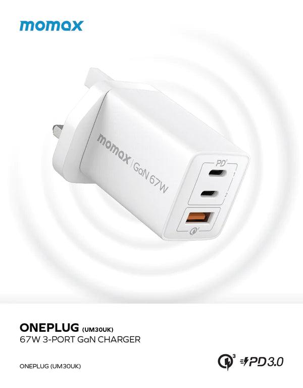 Momax ONEPLUG 67W GaN Charger Compact and Fast Charging