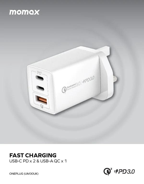 Momax ONEPLUG 67W GaN Charger Compact and Fast Charging