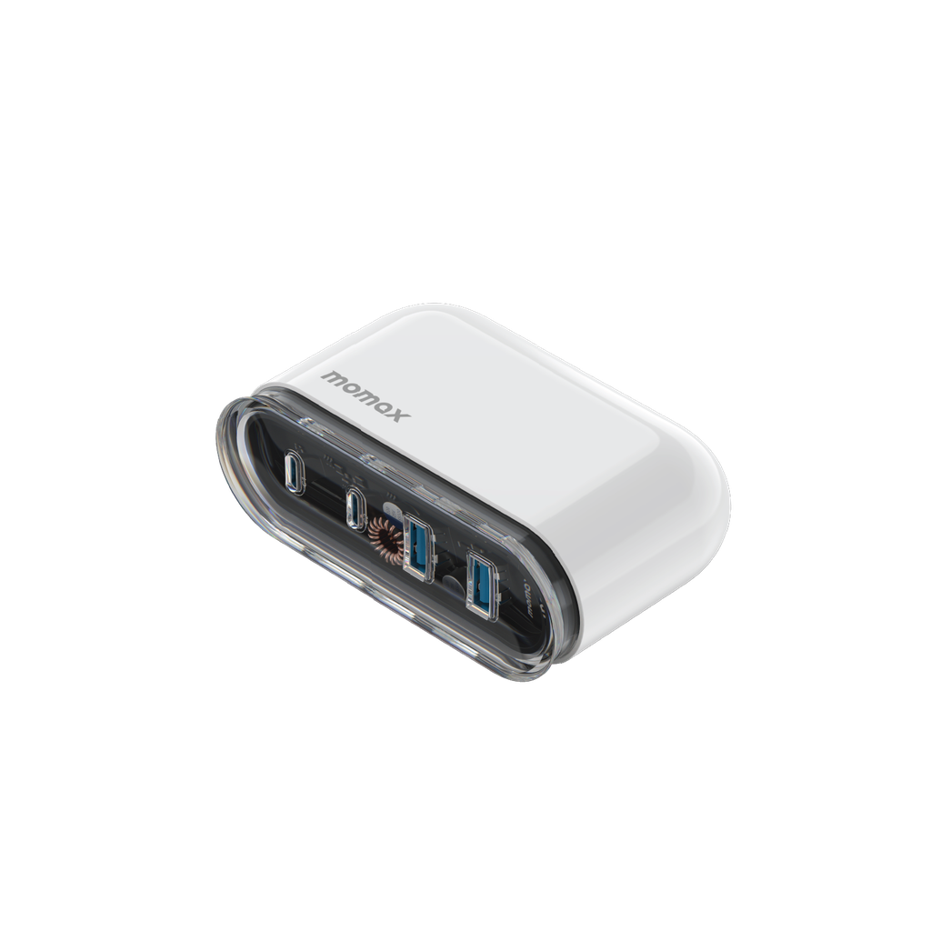 Momax Flow PD 80W Charger 4 Ports Powerful & Compact - Gray