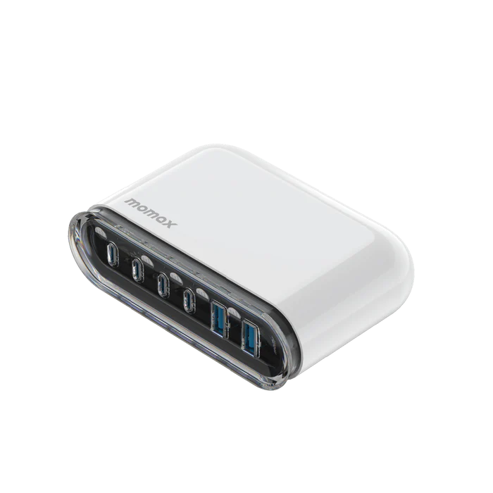 Momax 1 Charge Flow & 6 Port GaN Charger 120W - White