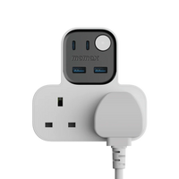 Momax Charge Work Flow T-Shaped Extension | 2 AC & 4 USB Ports -UK