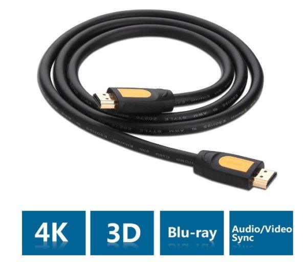 UGREEN HDMI Round Cable 3m (Yellow/Black)