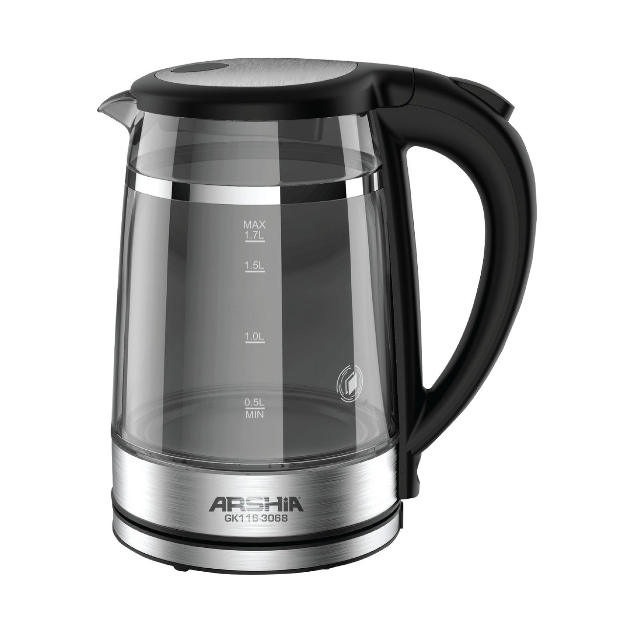 Arshia Double Layered Glass Kettle 1.7 Liter