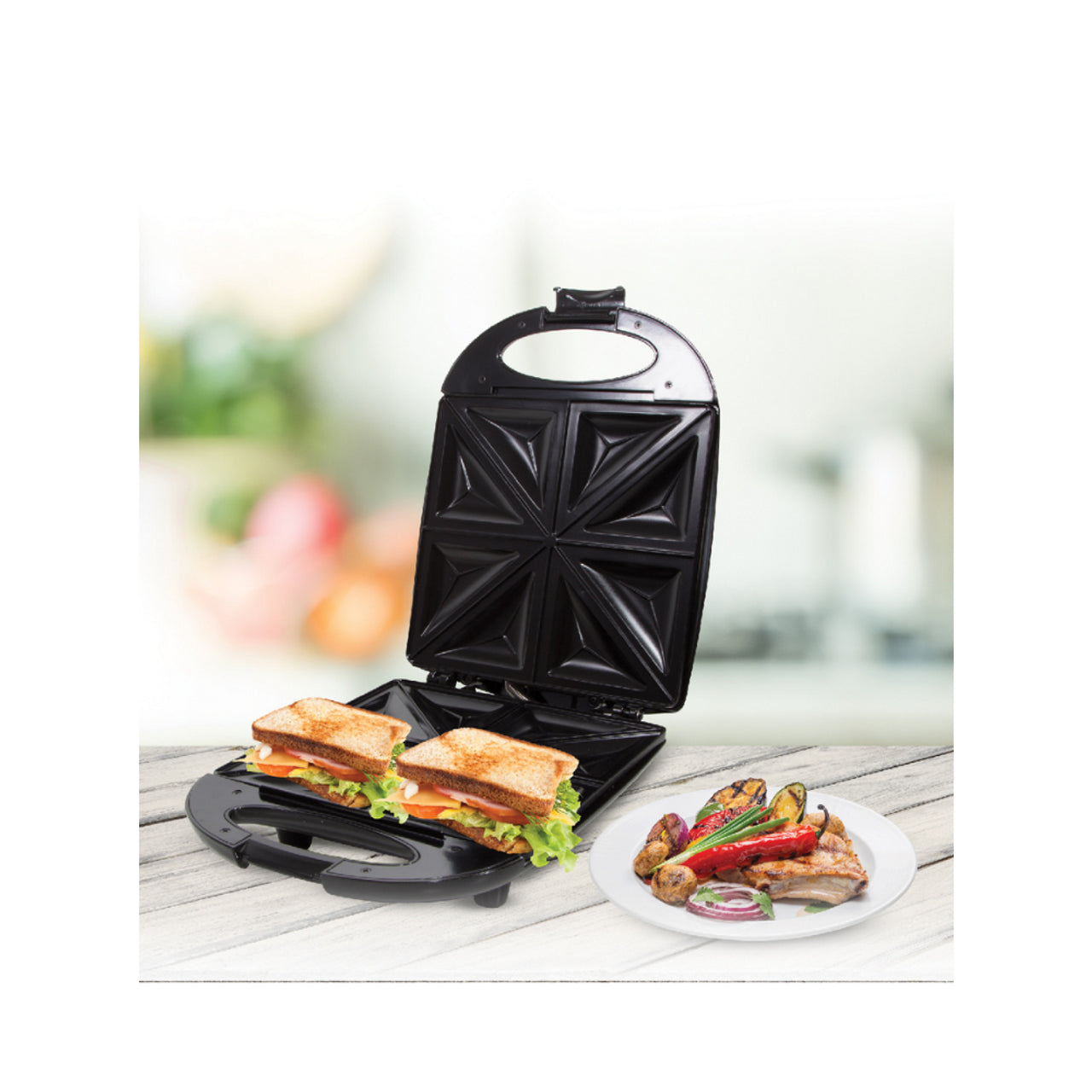 Arshia Fixed Plate Sandwich Maker 1200W - Black