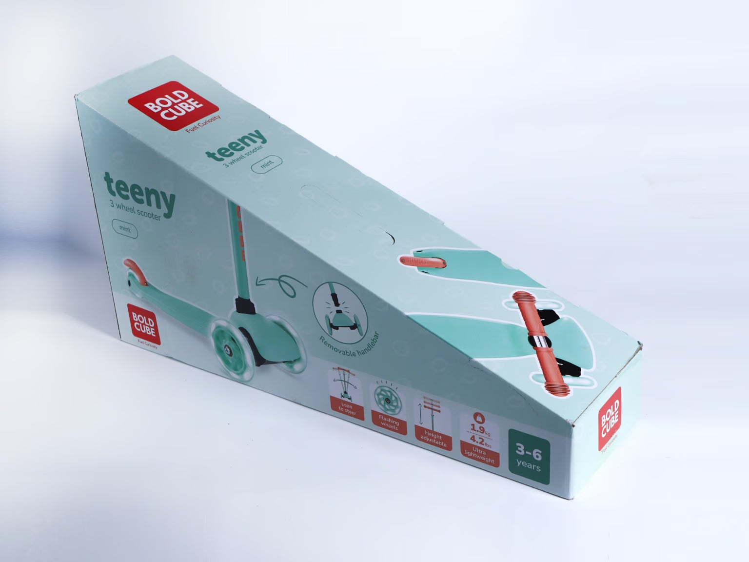 Bold Cube - Three Wheel Scooter Teeny - Mint - Age 3-6