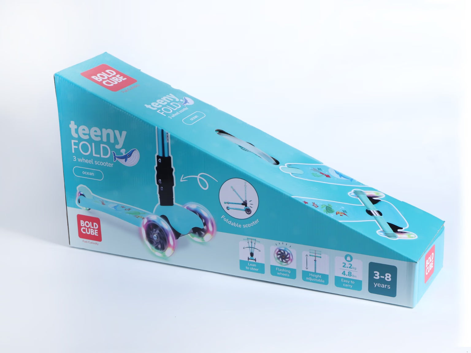 Boldcube – Three Wheel Scooter Teeny | Ocean Aqua | Ages 3-8