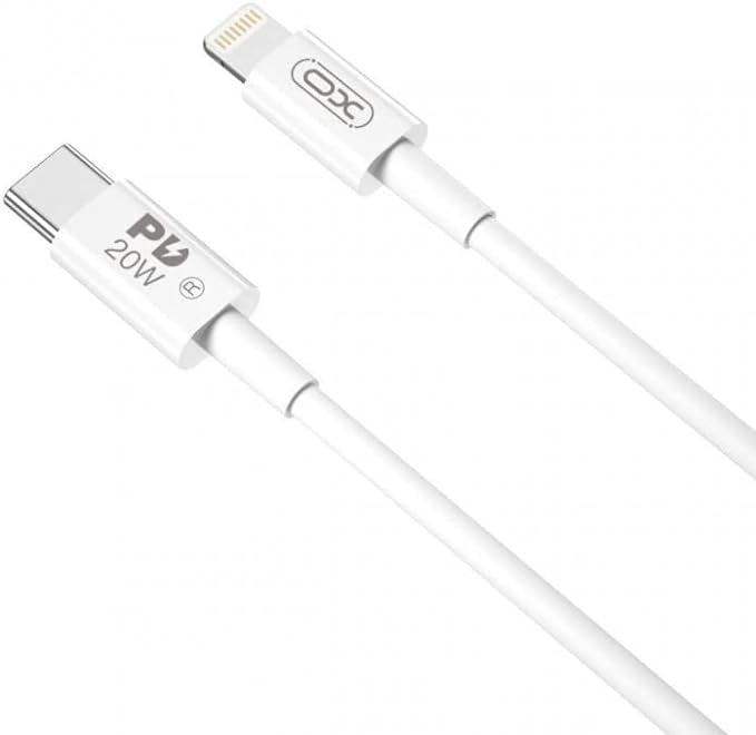 كابل XO NB-Q189B PD 20W – Type-C إلى Lightning أبيض 2م
