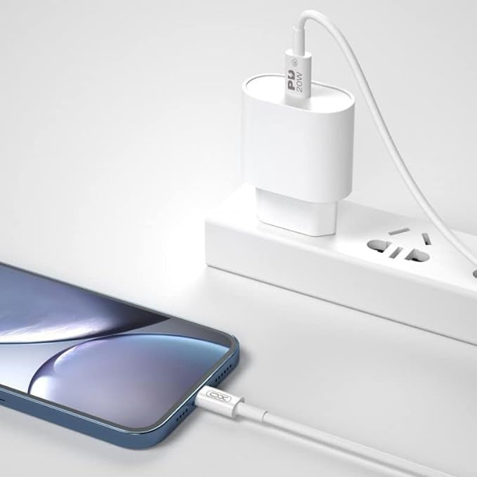 كابل XO NB-Q189B PD 20W – Type-C إلى Lightning أبيض 2م
