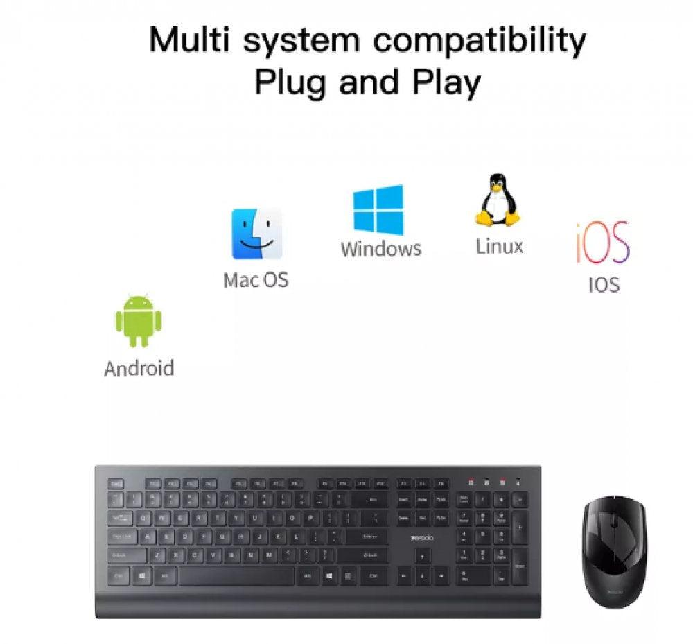 Yesido Wireless Combination Comfortable Keyboard & Mouse Set - Black