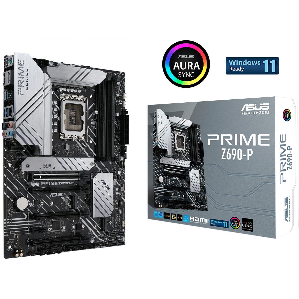 ASUS PRIME Z690-P WIFI LGA 1700, Intel 12th, DDR5 ATX Motherboard ,Triple M.2, PCIe 5.0, USB 3.2 Gen2X2 Type-C, WiFi 6, 2.5GbE LAN