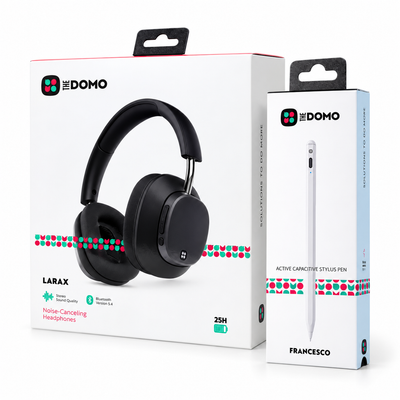 DOMO Bundle - LARAX Noise-Cancelling Headphones + FRANCESCO Stylus Pen