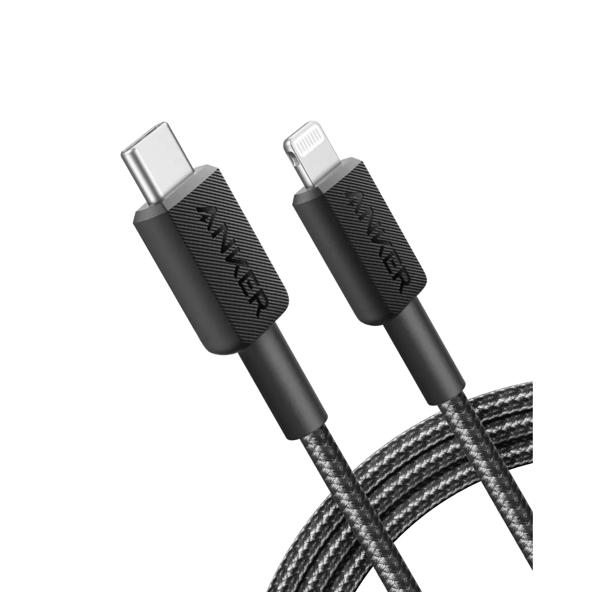 Anker 322 USB C to Lightning Cable 3ft Braided - Black