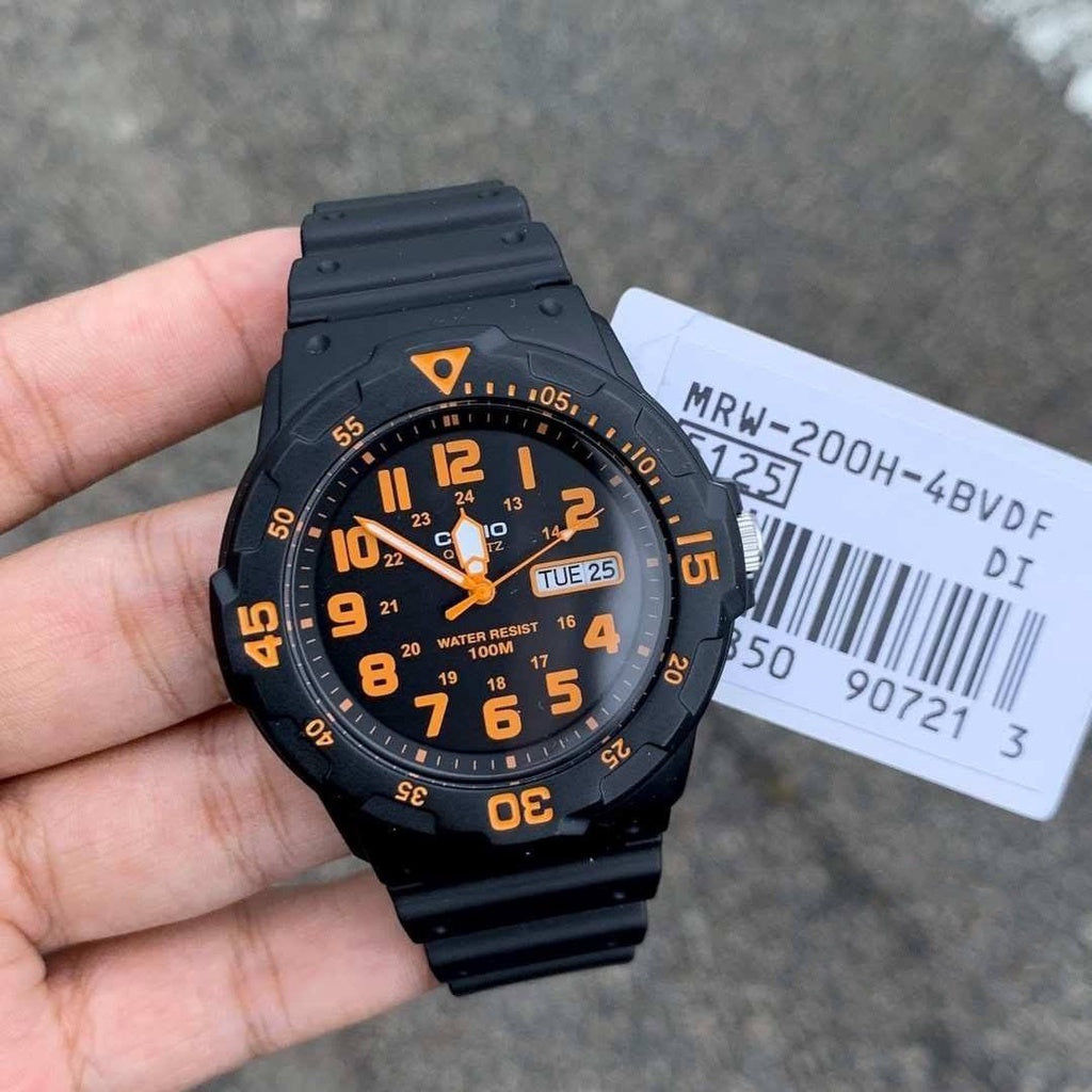 Casio Black Resin Quartz Analog Diver-Style Watch