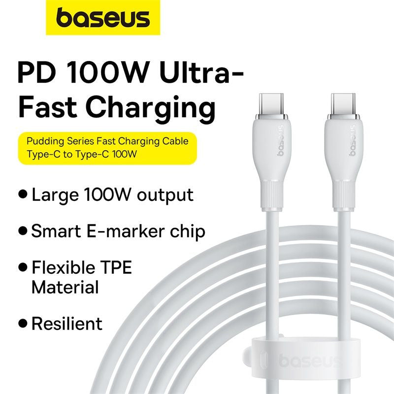 Baseus Pudding Series Fast Charging Cable Type-C to Type-C 100W 2m