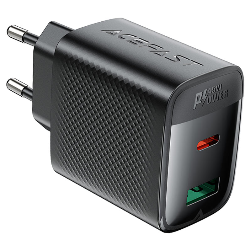 ACEFAST A106 PD45W GaN Wall Charger Dual Port USB-C + USB-A (EU)
