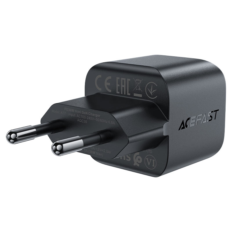 ACEFAST A77 Mini PD30W GaN Wall Charger Single USB-C EU Plug