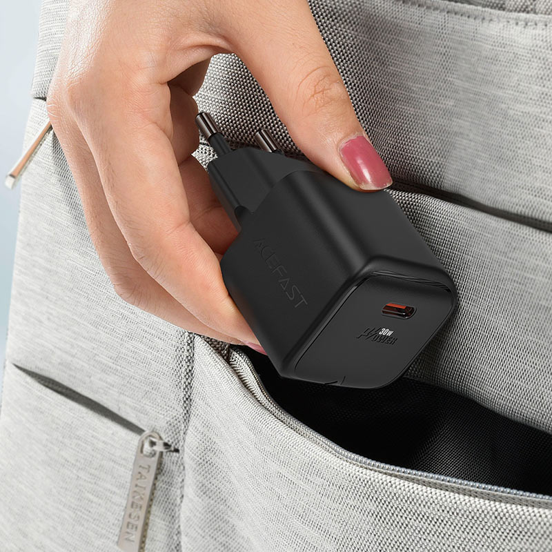 شاحن ACEFAST A77 Mini GaN 30W USB-C صغير سريع EU