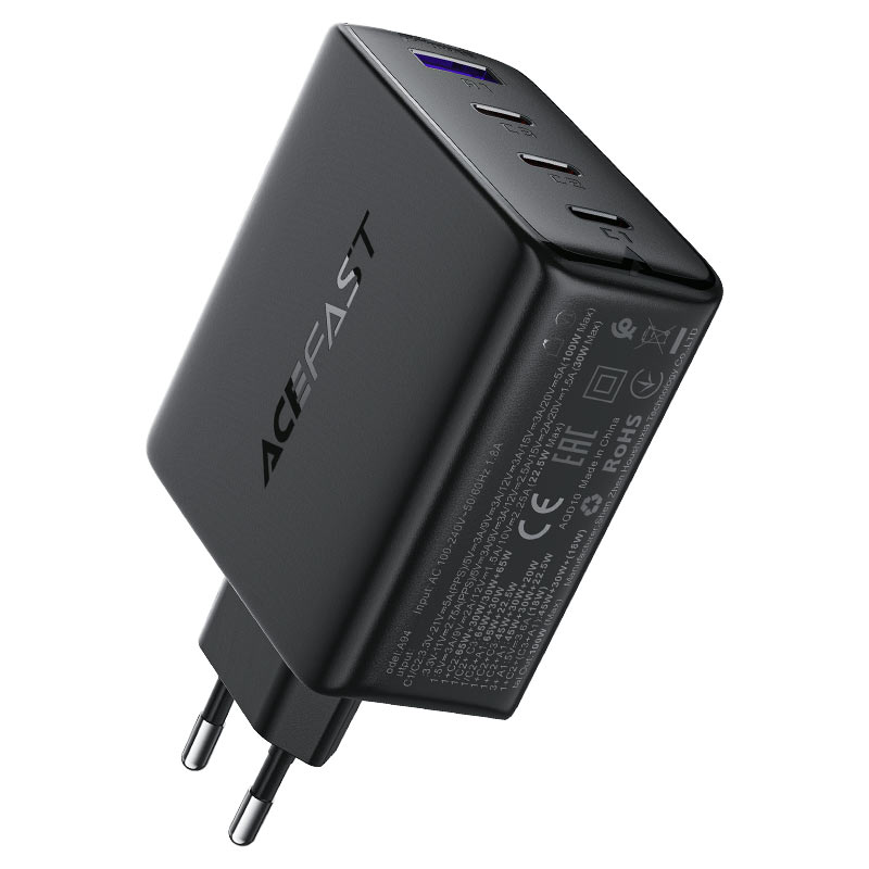 ACEFAST A94 PD100W GaN Wall Charger 4-Port (3×USB-C + USB-A) EU