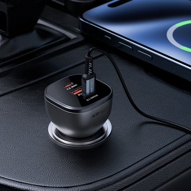 شاحن سيارة ACEFAST B14 165W PD3.1 ثلاثي USB-C وUSB-A