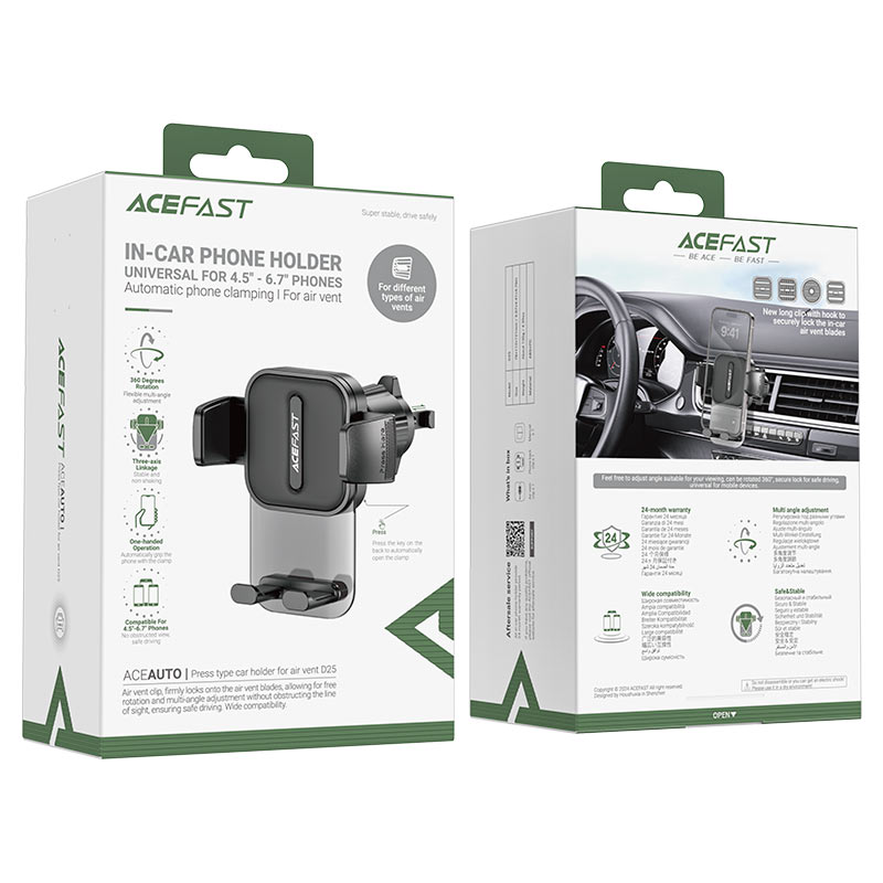 Acefast D25 Car Mount Holder – Compact & Secure