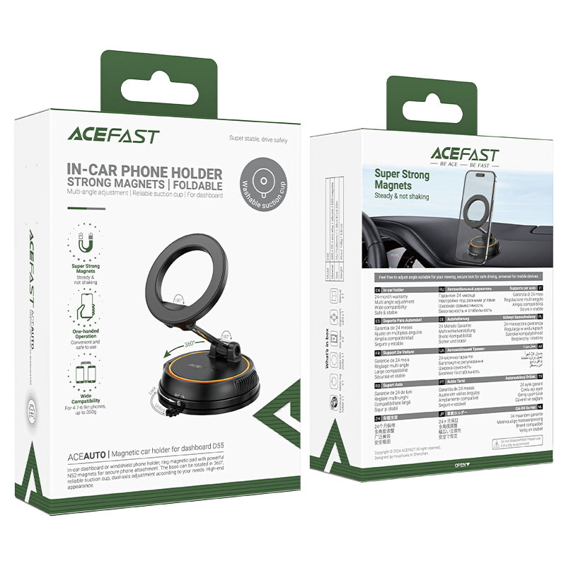ACEFAST D55 Magnetic Car Mount Holder – Quick Phone Grip