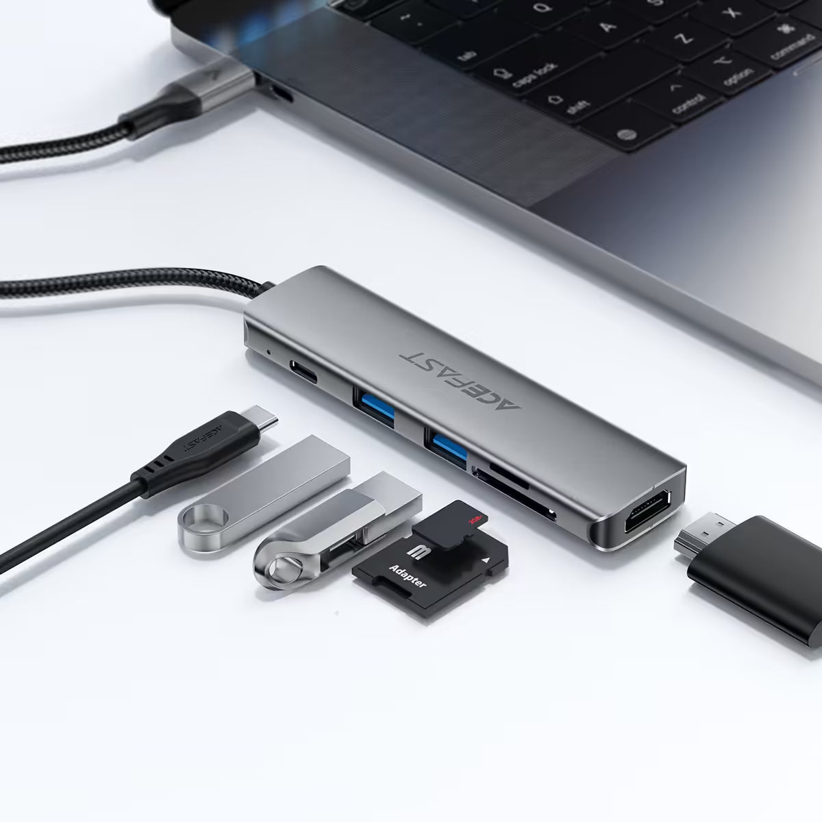قاعدة ACEFAST J18 USB-C 6 في 1 4K 60Hz PD 90W