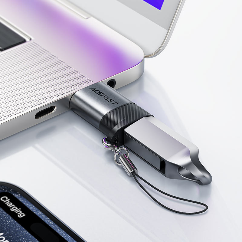 محول ACEFAST J8 USB-C إلى USB-A 10Gbps شحن 27W