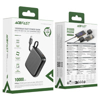 ACEFAST M15 Power Bank 10000mAh – PD 20W Fast Charge | Built-In USB-C Cable | LED Indicator | Air Travel Safe