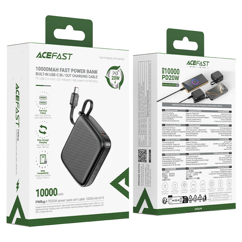 باور بنك ACEFAST M15 10000mAh شحن سريع PD 20W USB-C
