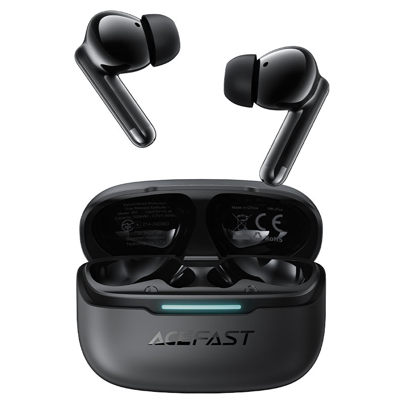 ACEFAST W5 Hybrid ANC TWS Earbuds – 6-Mic ANC | Bluetooth 5.4 | 30H Battery | Low Latency | IPX4 | Fast Charging
