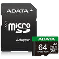 ADATA 64GB V30 A2 SPEED PLUS MicroSDXC UHS-I U3 Class 10 Card