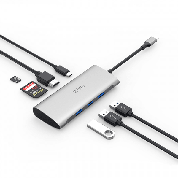 WIWU ALPHA 7 IN 1 USB-C HUB A731HP - GRAY