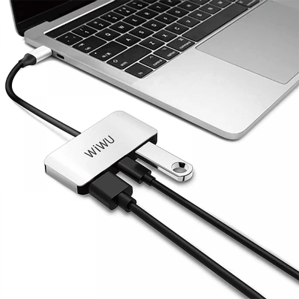 Wiwu Alpha 3 In 1 USB-C Hub C2h - Gray