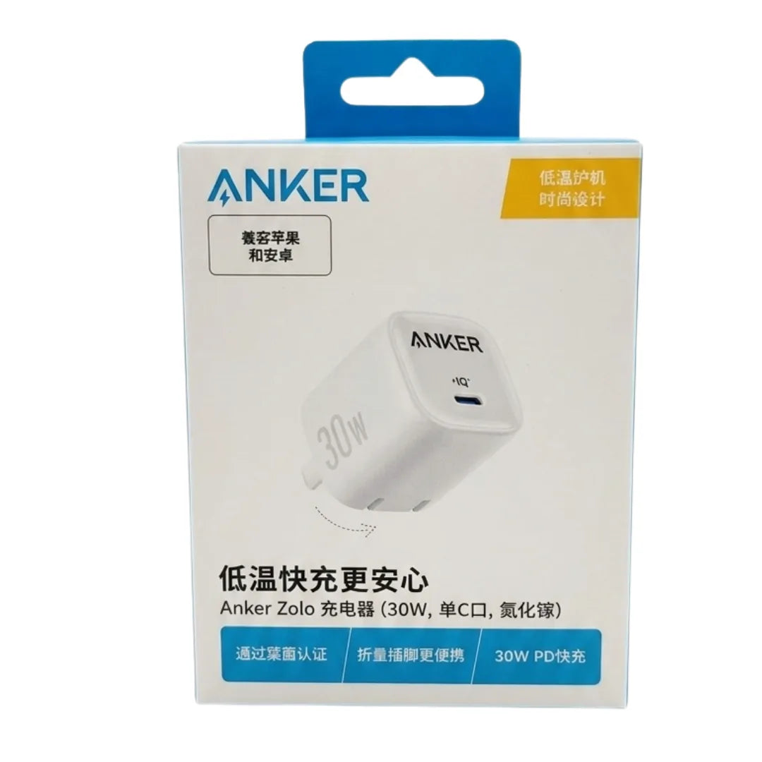 شاحن جداري أنكر زولو 30 واط بمنفذ USB-C 
