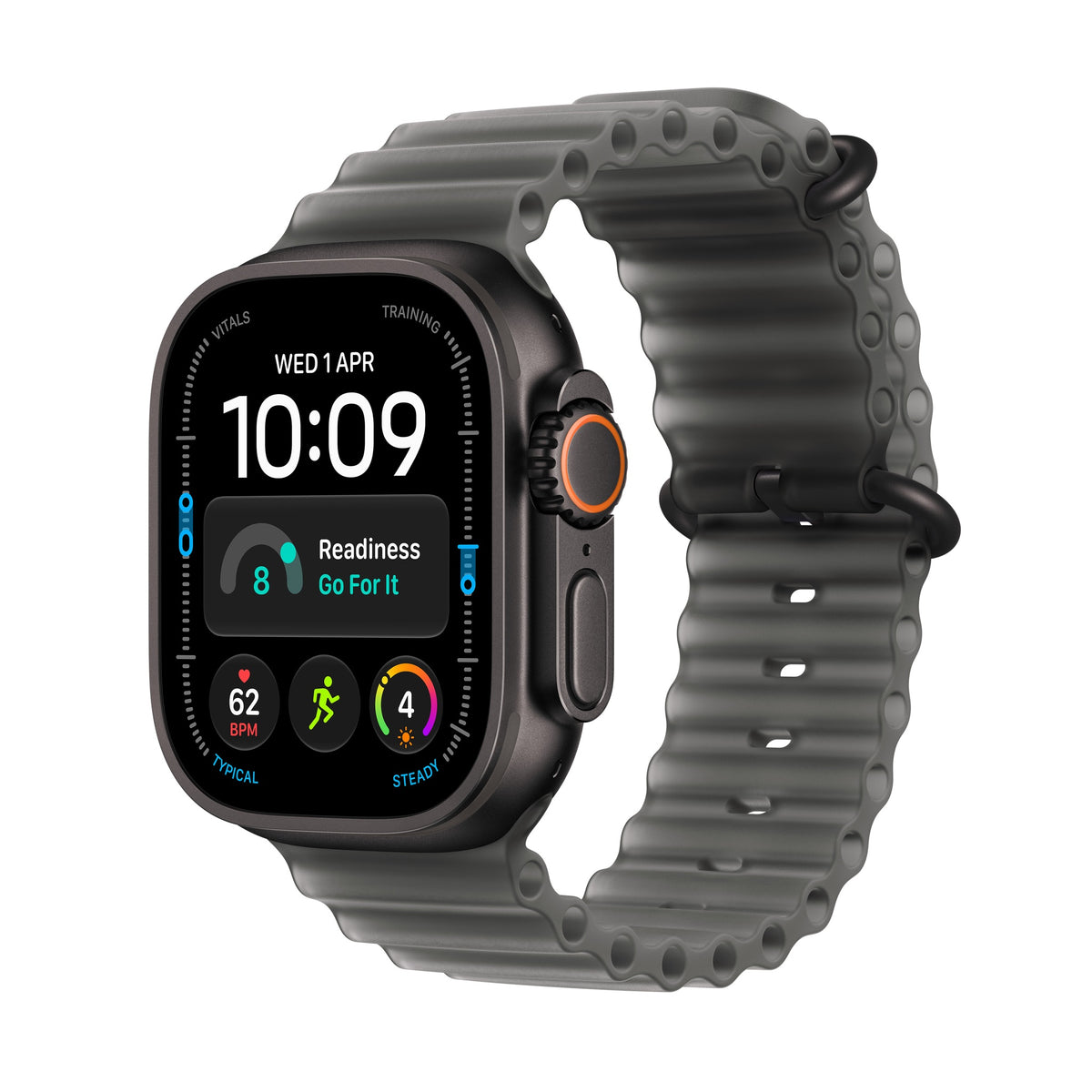 Apple Watch Ultra 4 Black Titanium with Translucent Black Ocean Band