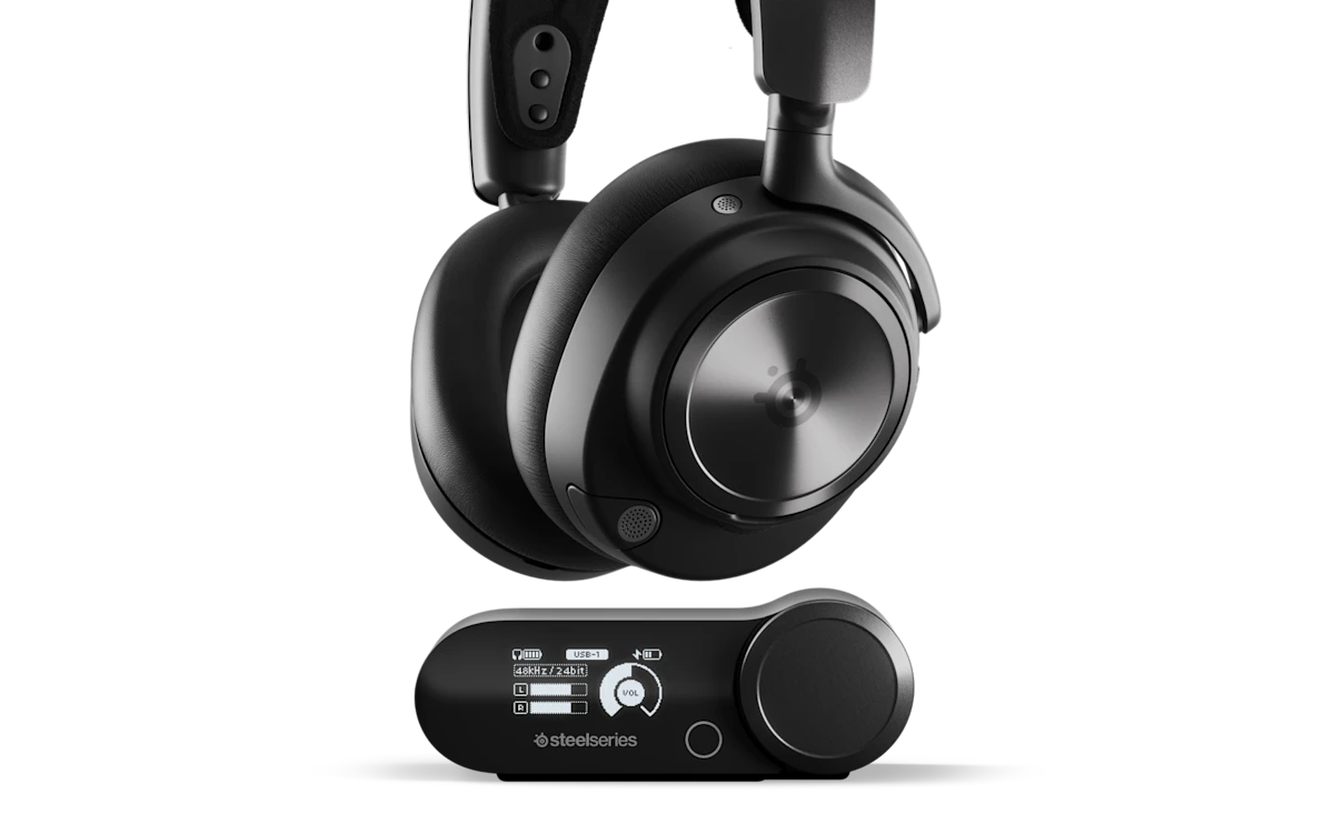 سماعة SteelSeries Nova Pro Wireless | صوت Hi-Res وANC للكمبيوتر والبلايستيشن