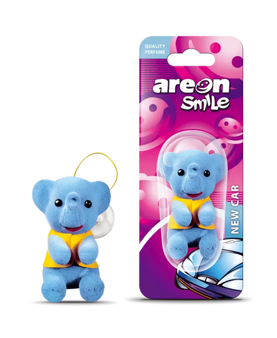 AREON Smile Hanging Bear Car Air Freshener, New Car