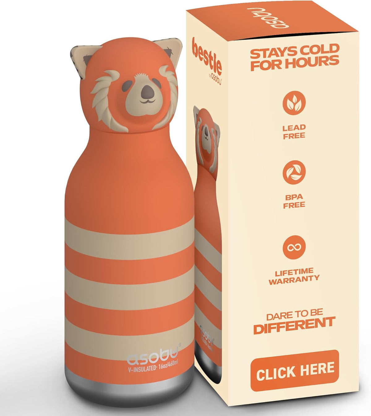 ASOBU Bestie Red Panda Stripe Bottle