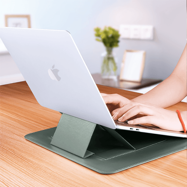 WIWU ALITA SKIN PRO PORTABLE SLIM STAND SLEEVE FOR MACBOOK PRO 16" - MIDNIGHT GREEN