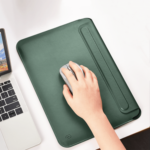 WIWU ALITA SKIN PRO PORTABLE SLIM STAND SLEEVE FOR MACBOOK PRO 16" - MIDNIGHT GREEN