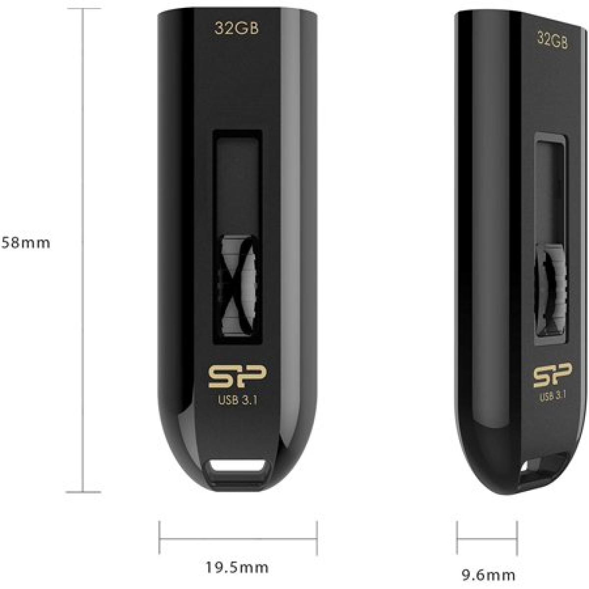 Silicon Power USB 32GB B21 Flash Drive - Black