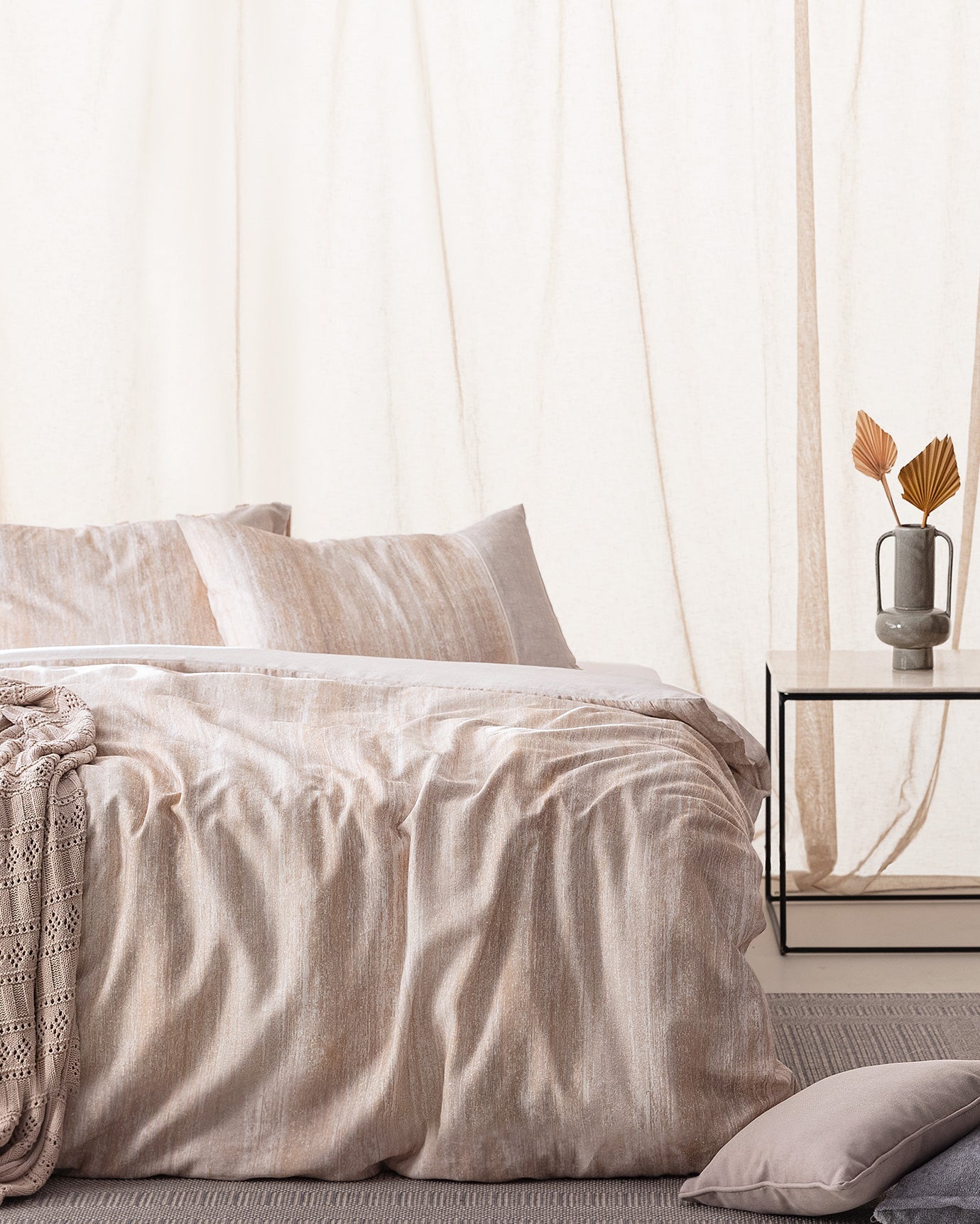 Sarthe Duvet Cover Set -coco Crep Patterned - Madame Coco JO