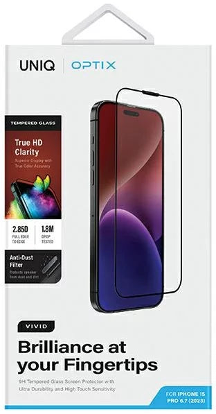 UNIQ OPTIX Vivid Clear Glass for iPhone 15 pro max 6.7 (2023)