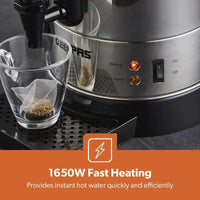 Geepas 1650W 10L Stainless Steel Water Boiler, 30-110°C Temp Control, Black/Silver GK6155